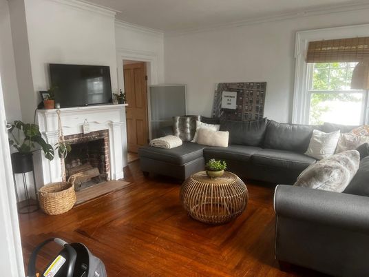 Fireplace, Interior, Living room, Wood Texture Flooring