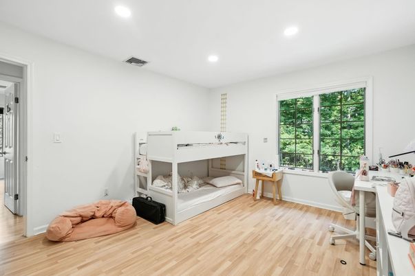 Bedroom, Home Office, Interior, Recessed Lighting, Wood Texture Flooring
