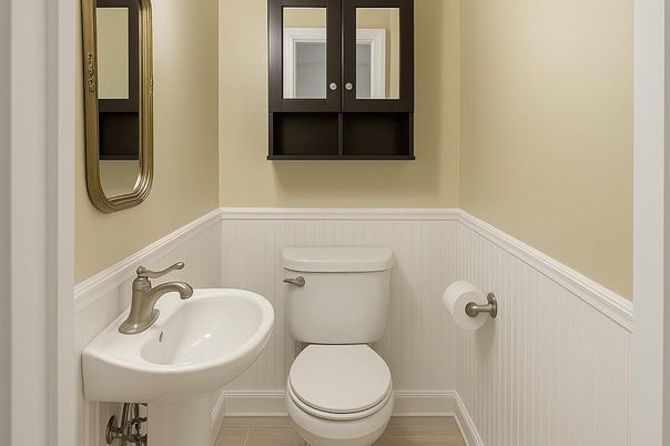 Bathroom, Interior, Wood Texture Flooring