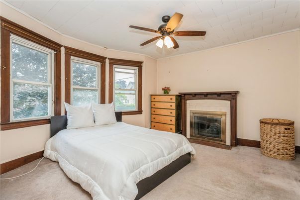 Bedroom, Fireplace, Interior