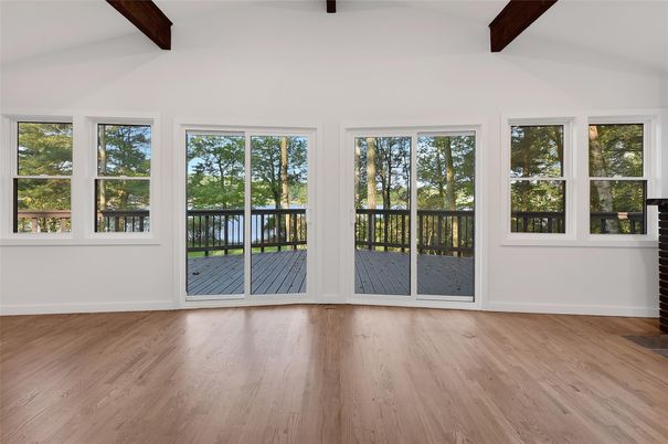 Empty room, Interior, Wooden Beams, Wood Texture Flooring