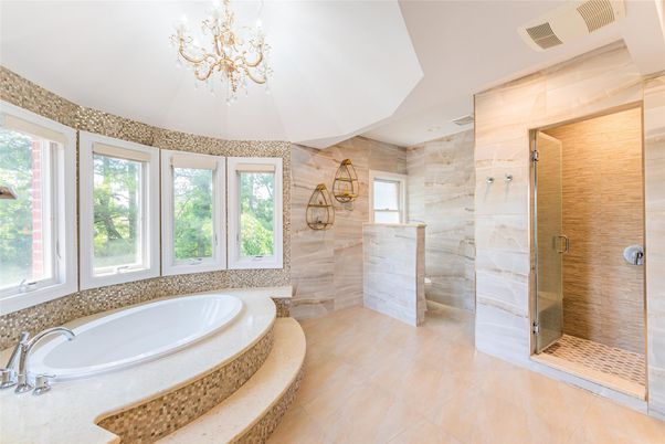 Bathroom, Chandelier, Interior