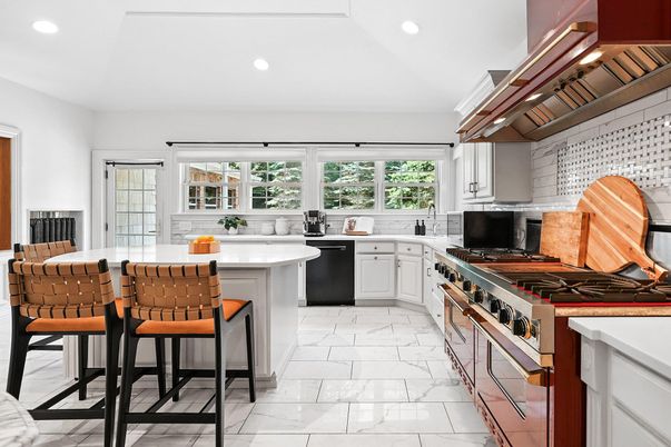 Interior, Kitchen, Marble, Recessed Lighting, Stainless Steel Appliances