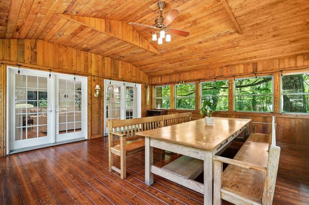 Dining room, Interior, Wooden Ceilings, Wood Texture Flooring, Wooden Walls