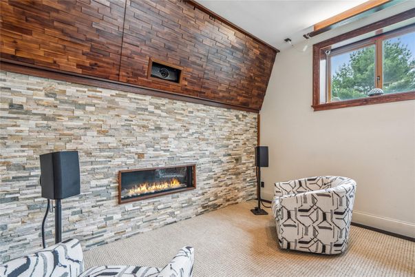 Fireplace, Interior, Stone Walls, Wooden Walls
