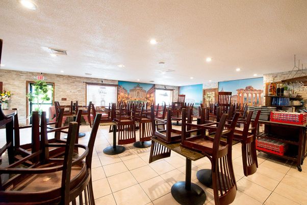 Dining room, Interior, Recessed Lighting, Stone Walls