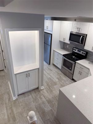Interior, Kitchen, Wood Texture Flooring