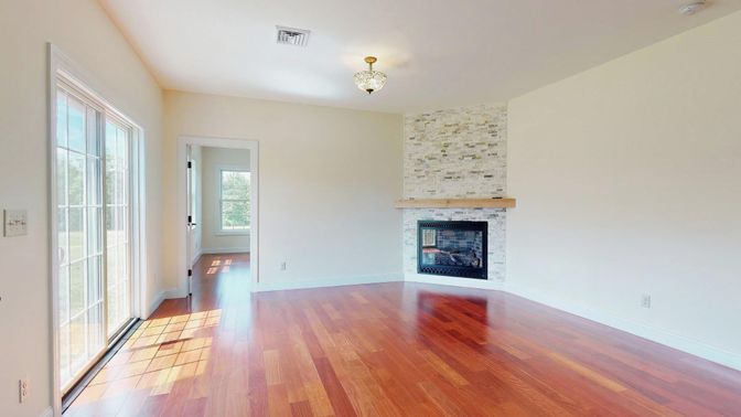 Empty room, Fireplace, Interior, Wood Texture Flooring