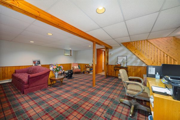 Home Office, Interior, Recessed Lighting, Wooden Beams, Wooden Walls