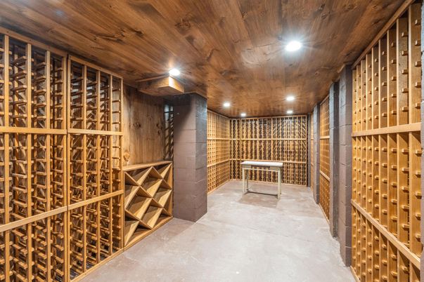 Interior, Recessed Lighting, Wine Storage, Wooden Ceilings