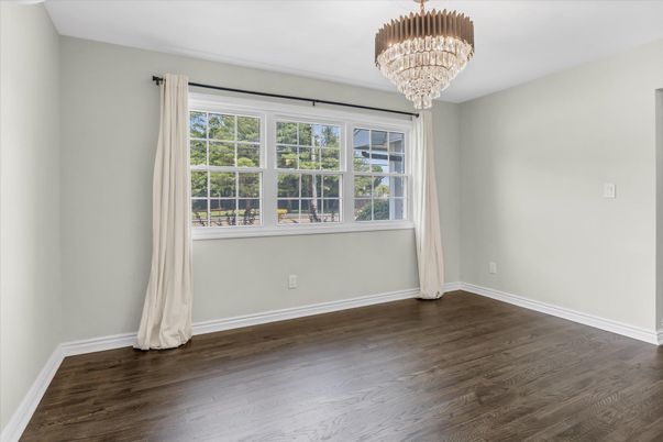 Chandelier, Empty room, Interior, Wood Texture Flooring