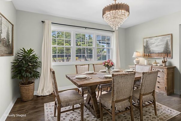 Chandelier, Dining room, Interior, Wood Texture Flooring