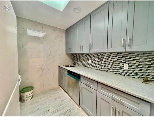 Interior, Kitchen, Marble Walls, Wood Texture Flooring