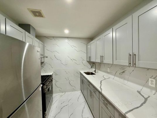 Interior, Kitchen, Marble, Marble Walls, Recessed Lighting