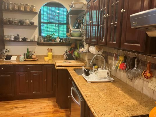 Interior, Kitchen, Wood Texture Flooring