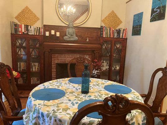 Dining room, Fireplace, Interior