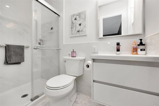 Bathroom, Glass Shower, Interior, Marble Walls