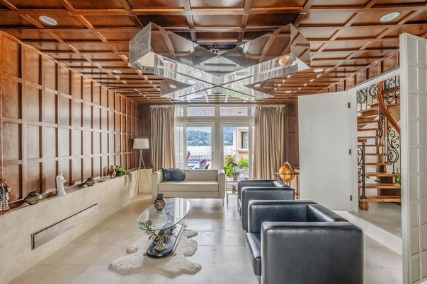 Interior, Living room, Recessed Lighting, Wooden Beams, Wooden Ceilings