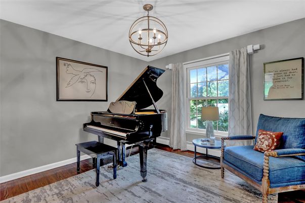 Interior, Pendant Lights, Piano, Wood Texture Flooring