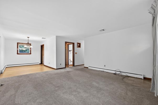 Empty room, Interior, Pendant Lights, Wood Texture Flooring