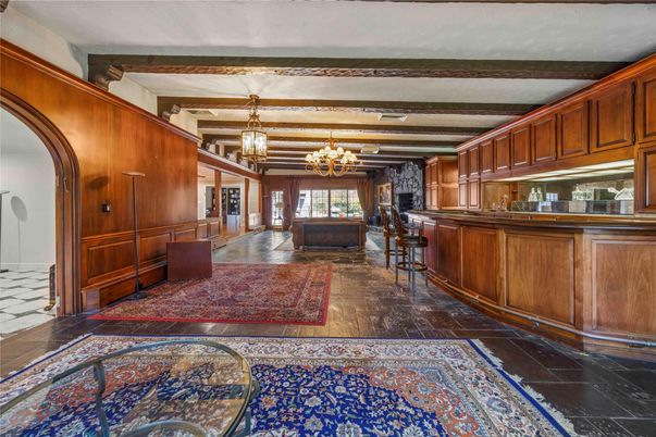Chandelier, Interior, Wooden Beams, Wooden Walls