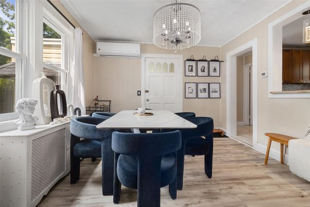 Chandelier, Dining room, Interior, Wood Texture Flooring