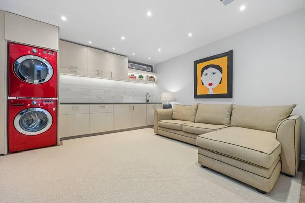 Interior, Living room, Recessed Lighting, Utility Closets, Washer