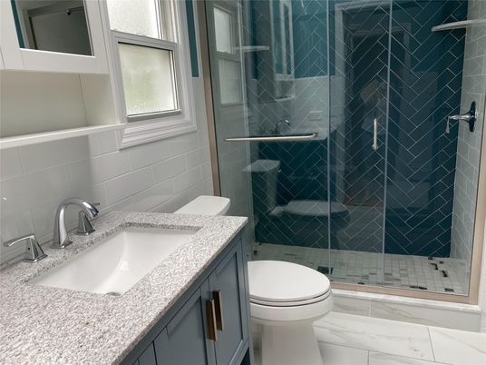 Bathroom, Glass Shower, Interior, Marble