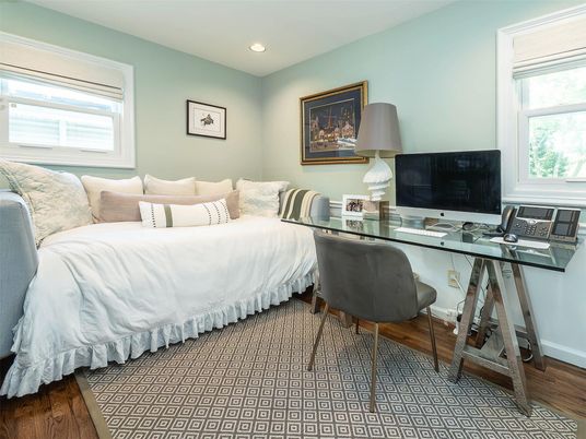 Bedroom, Home Office, Interior, Recessed Lighting, Wood Texture Flooring