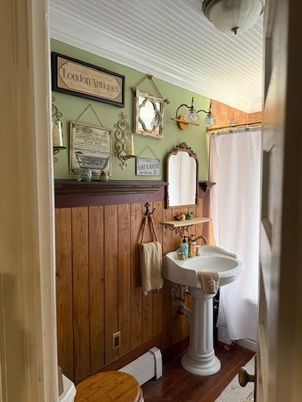 Bathroom, Interior, Wood Texture Flooring