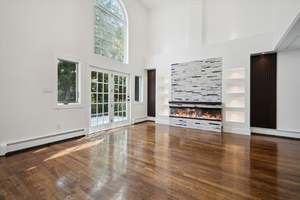 Empty room, Fireplace, Interior, Wood Texture Flooring