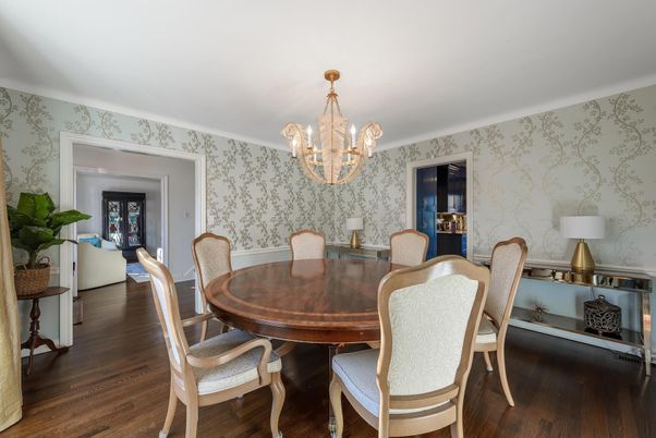 Chandelier, Dining room, Interior, Wood Texture Flooring