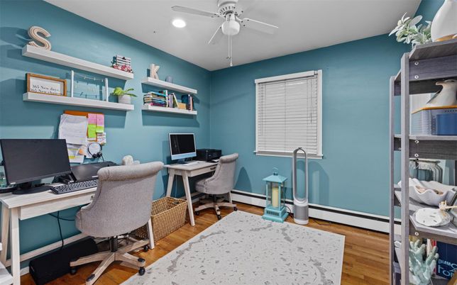Home Office, Interior, Recessed Lighting, Wood Texture Flooring