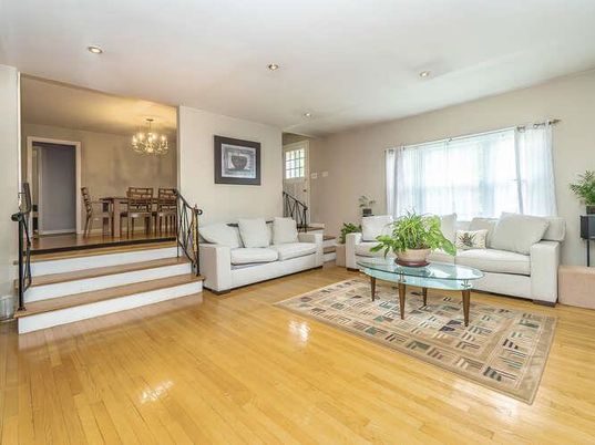 Chandelier, Dining room, Interior, Living room, Recessed Lighting, Wood Texture Flooring