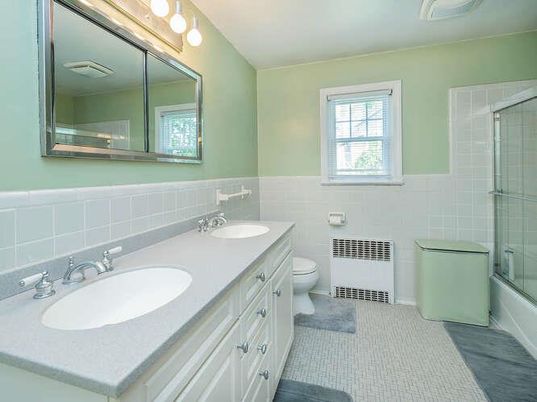 Bathroom, Dual Sink Vanities, Glass Shower, Interior