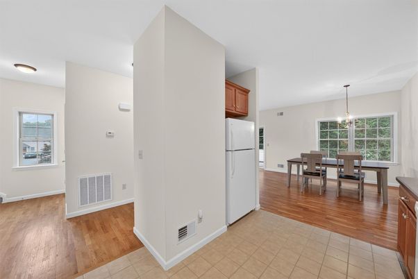 Dining room, Interior, Kitchen, Pendant Lights, Wood Texture Flooring