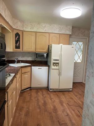 Interior, Kitchen, Wood Texture Flooring