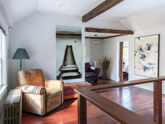 Fireplace, Interior, Recessed Lighting, Wooden Beams, Wood Texture Flooring