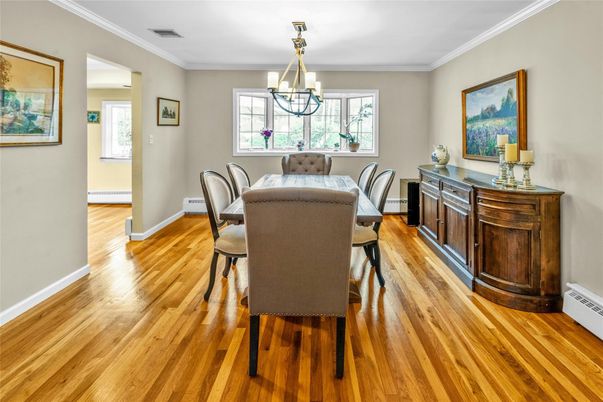 Chandelier, Dining room, Interior, Wood Texture Flooring