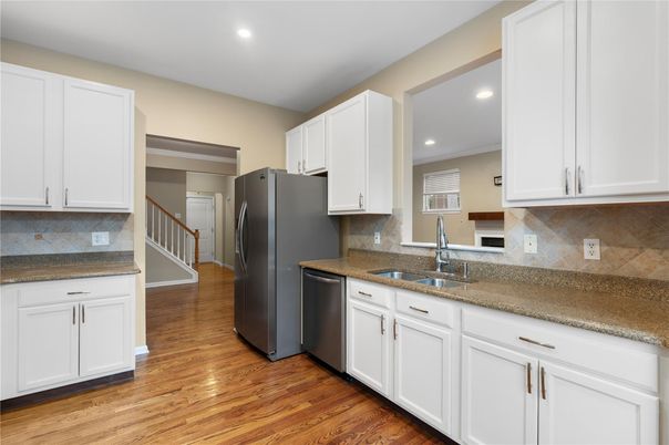 Interior, Kitchen, Recessed Lighting, Wood Texture Flooring