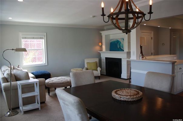 Chandelier, Dining room, Fireplace, Interior, Recessed Lighting
