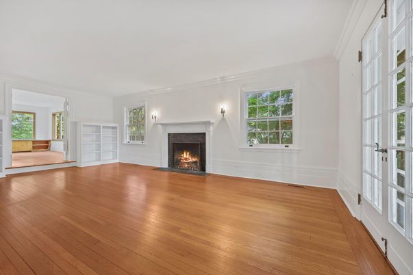 Empty room, Fireplace, Interior, Wood Texture Flooring