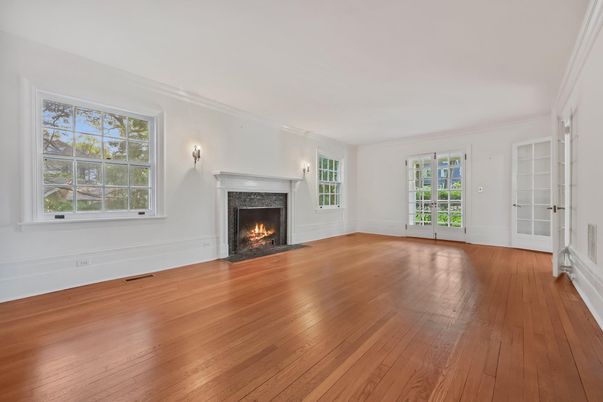 Empty room, Fireplace, Interior, Wood Texture Flooring