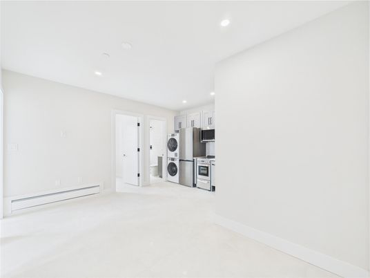 Empty room, Interior, Kitchen, Recessed Lighting, Washer