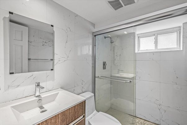 Bathroom, Glass Shower, Interior, Marble Walls