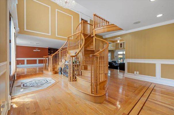 Chandelier, Interior, Recessed Lighting, Wood Texture Flooring