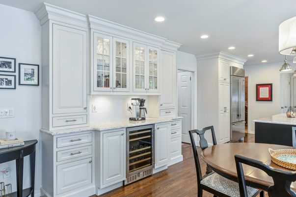 Dining room, Interior, Kitchen, Pendant Lights, Recessed Lighting, Wood Texture Flooring