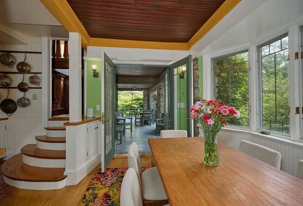 Dining room, Interior, Wooden Ceilings, Wood Texture Flooring