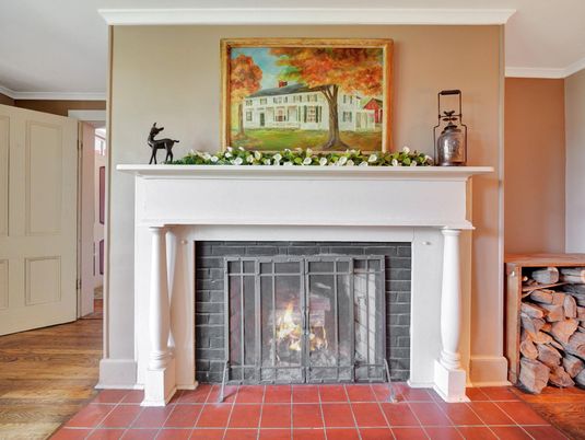 Fireplace, Interior, Wood Texture Flooring