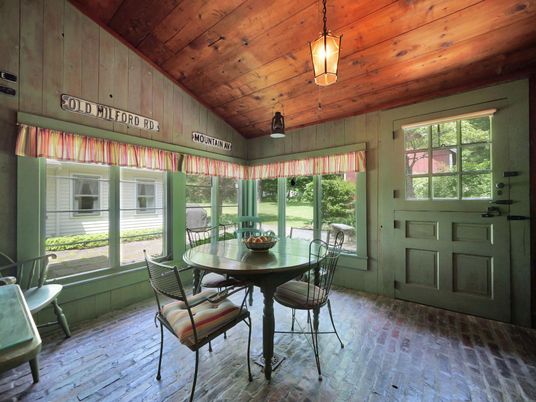 Dining room, Interior, Pendant Lights, Sun Room, Wooden Ceilings, Wood Texture Flooring